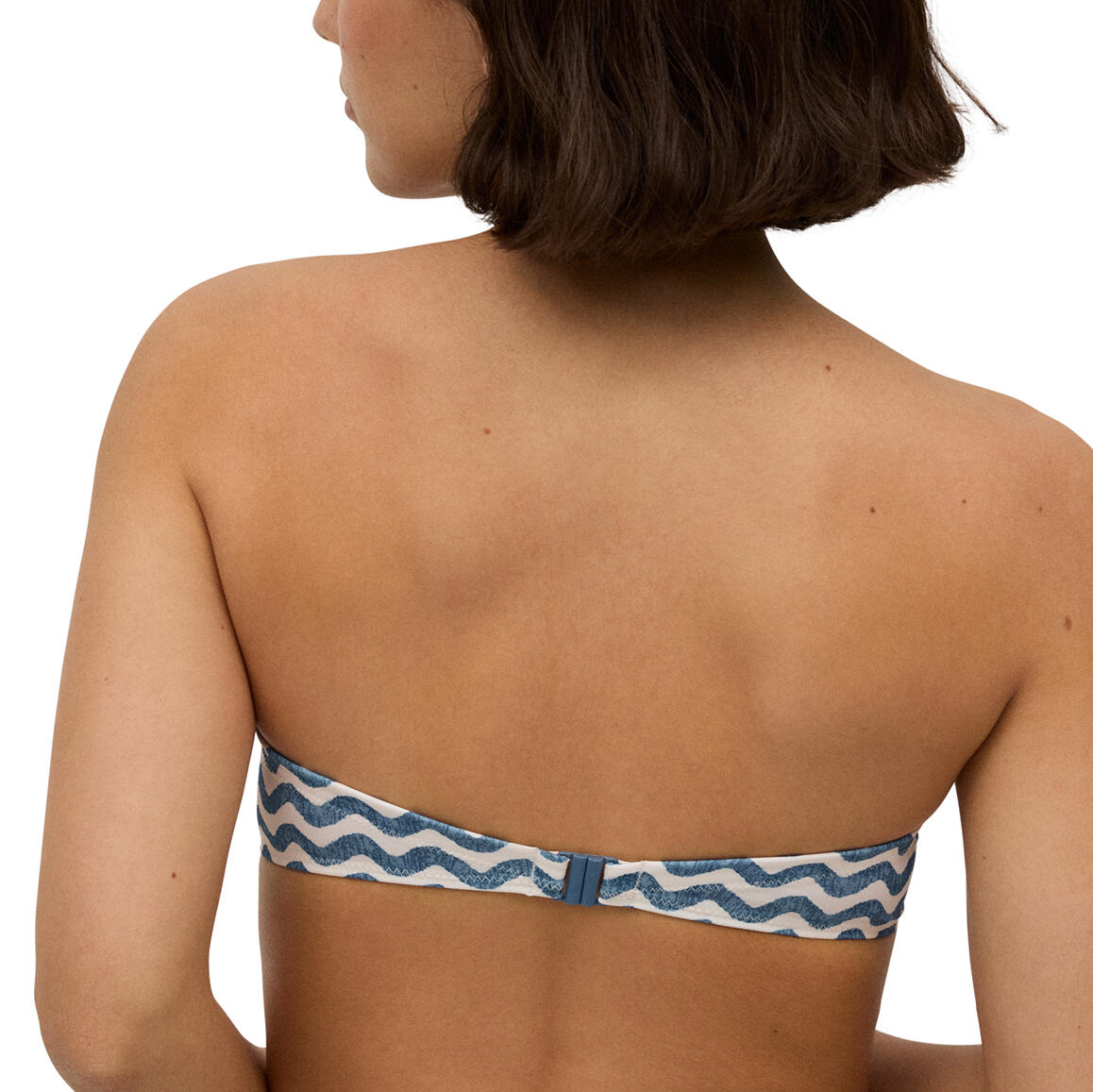 Top bikini bandeau push-up ondas marino copa B 2/6