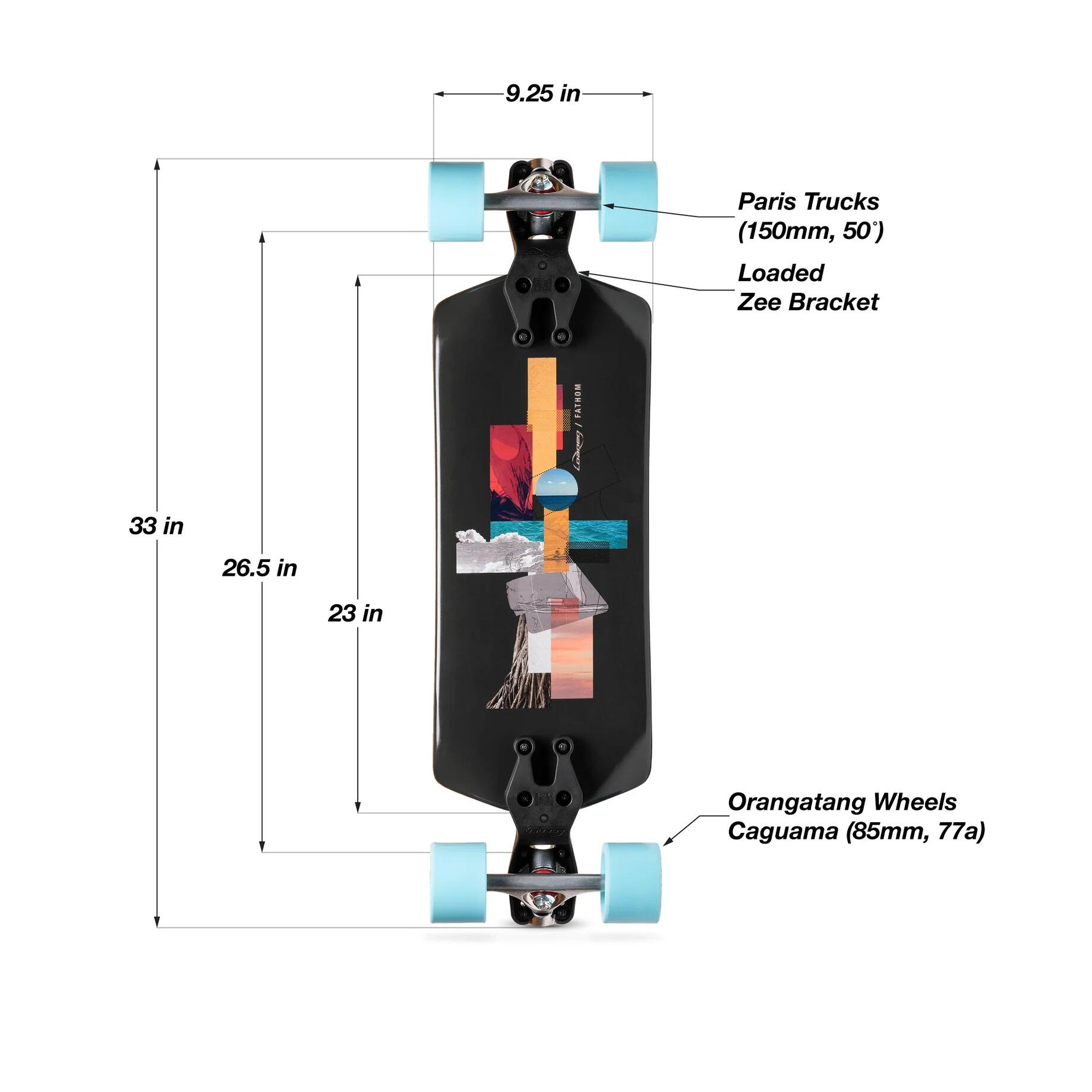 Longboard completo - Fathom 33 85mm 77A - Completo 4/5