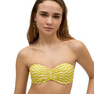 Top bikini bandeau push-up ondas lima