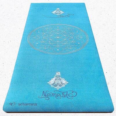Yogamat, nieuw concept 6mmx68cmx1,83m- namasté turquoise