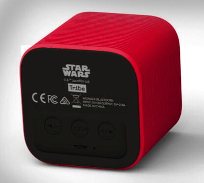 Coluna bluetooth 4.0 - bateria USB - tribe star wars trooper - vermelho 2/3