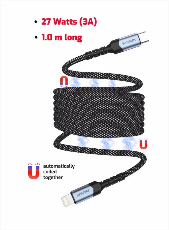 Cabo Swissten Magnetic USB-C to Lightning (1m) 2/5