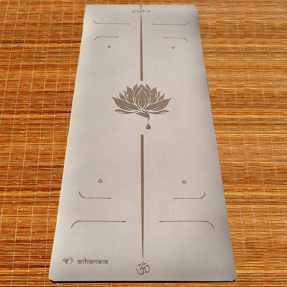 Tapis yoga PU nouvelle génération ultra antidérapant 6mm - lotus crême 2/7