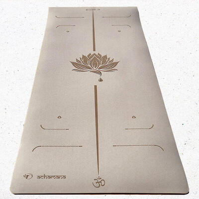 Yogamat tpe & pu 6mmx68cmx1,85m - lotus praktijk - droge of natte handen
