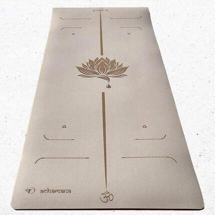 Tapis yoga PU nouvelle génération ultra antidérapant 6mm - lotus crême