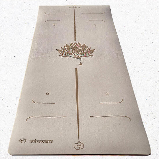 Tapis yoga PU nouvelle génération ultra antidérapant 6mm - lotus crême