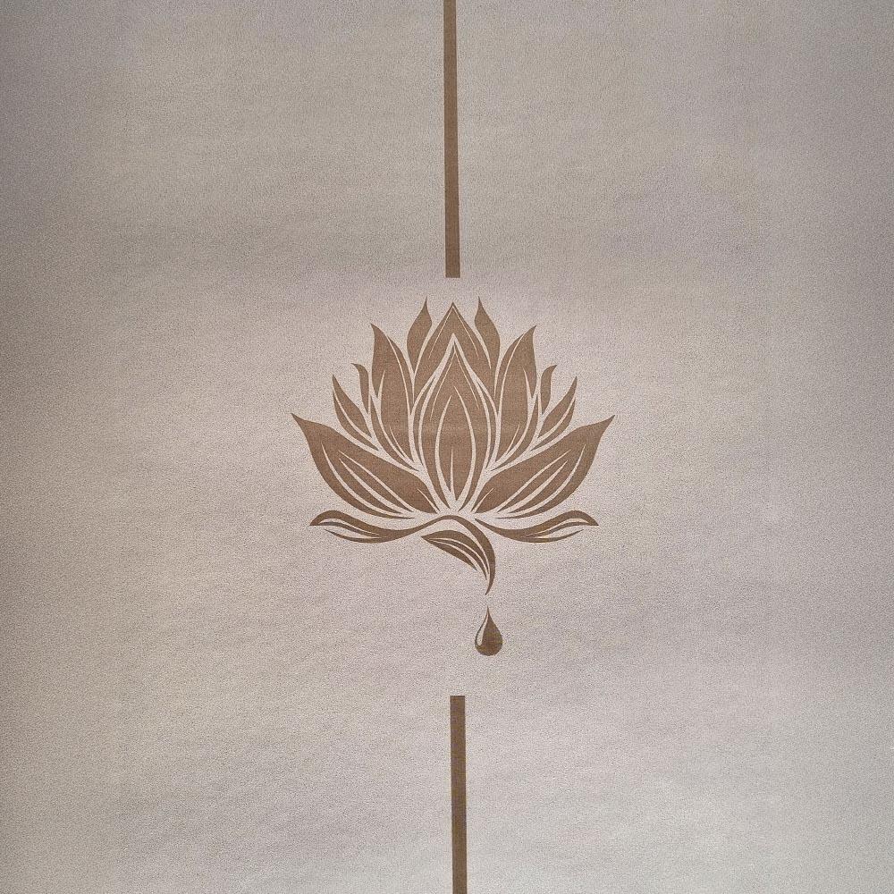 Tapis yoga PU nouvelle génération ultra antidérapant 6mm - lotus crême 5/7