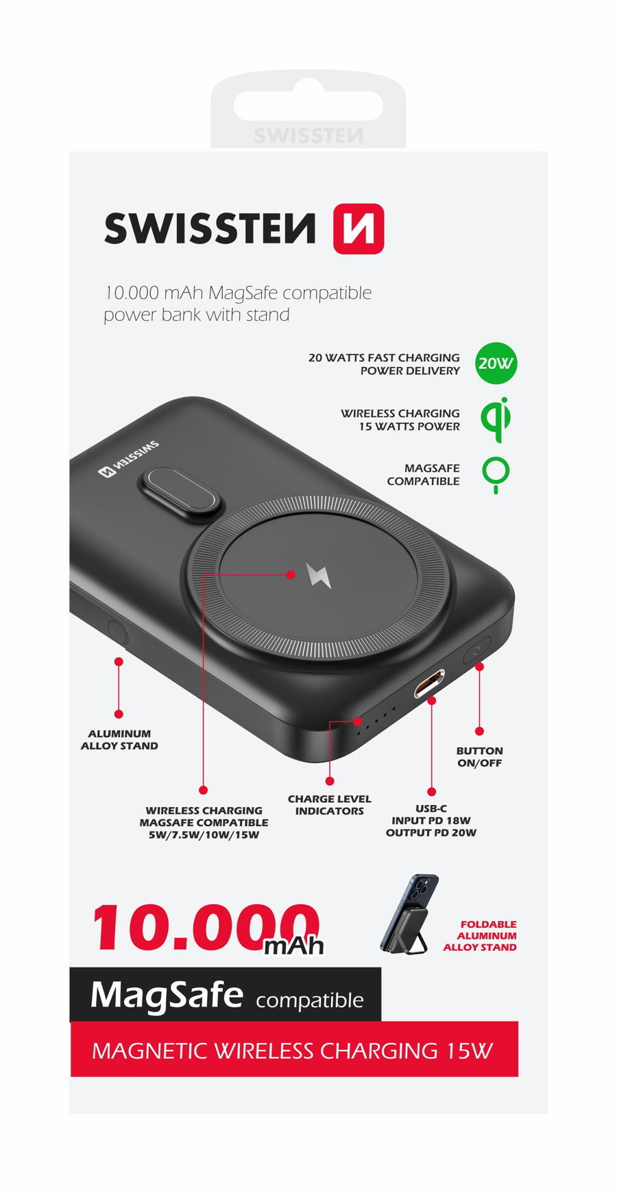 Powerbank Swissten MagSafe 10.000mAh (20W) 4/5