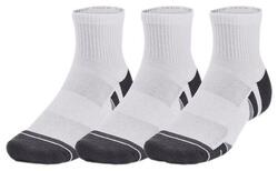 Lot de 3 chaussettes Performance Tech mi-hautes, blanches, unisexe.