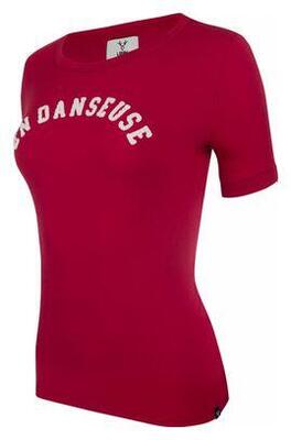 LeBram Damen Crop-T-Shirt «En Danseuse» Rouge Winery