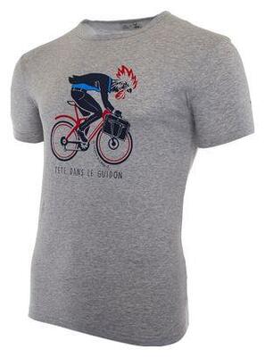 LeBram X Sport d'Epoque T T-Shirt mit kurzen Ärmeln Kopf im Lenker Grau