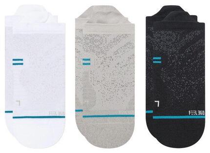 Chaussettes Basses Stance Run Light Noir Gris Blanc (3 paires)