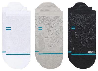Stance run light tab socks (3 pack) black grey white
