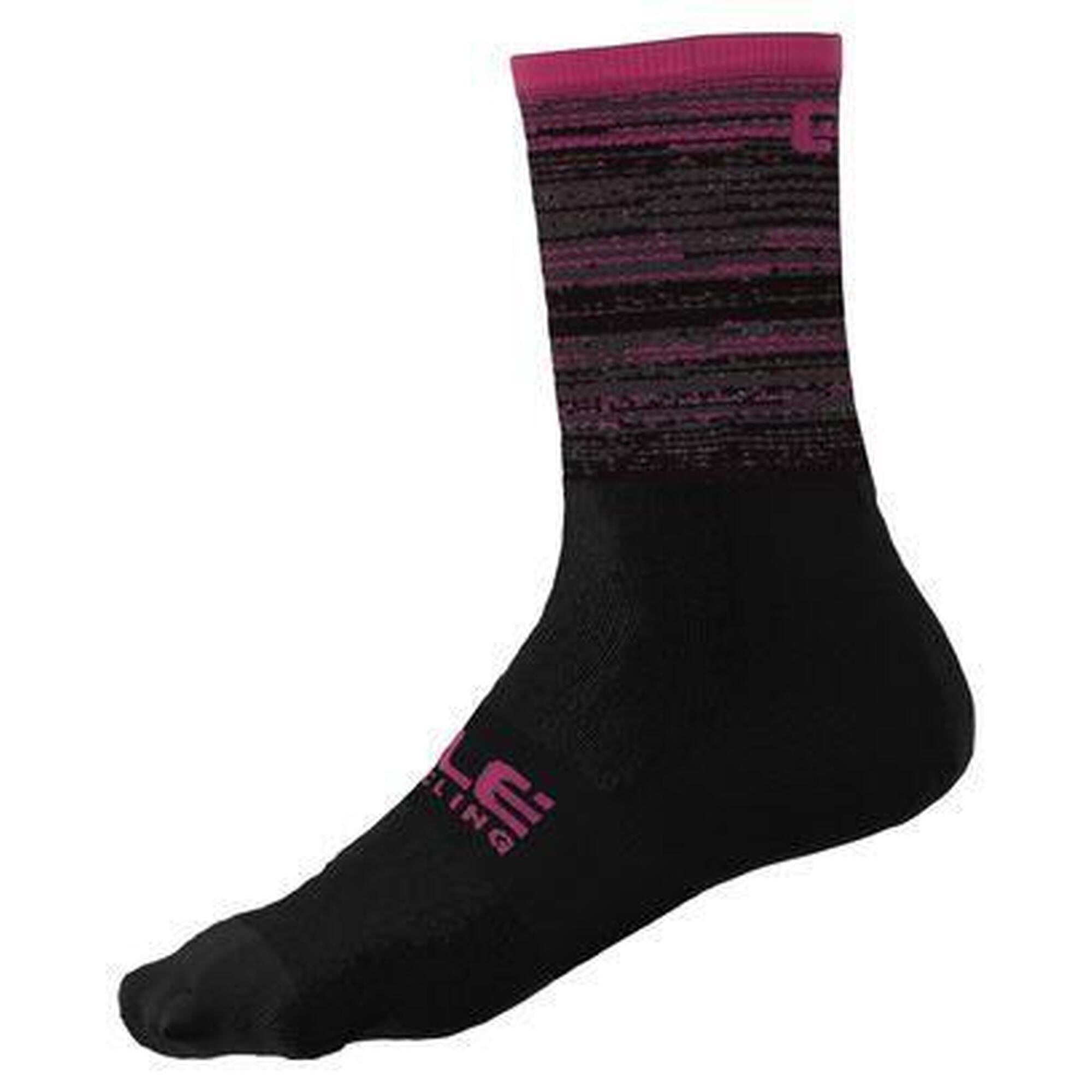 Alé Cycling - Chaussettes Unisexe Alé Q-skin Scanner Noir/rose - Chaussettes - Rose - 43/46 - Decathlon