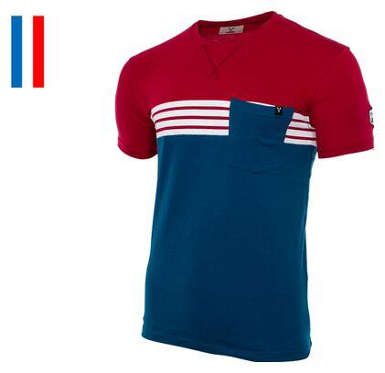 LEBRAM LeBram Short Sleeve T-Shirt Tourmalet Pocket Red / Blue