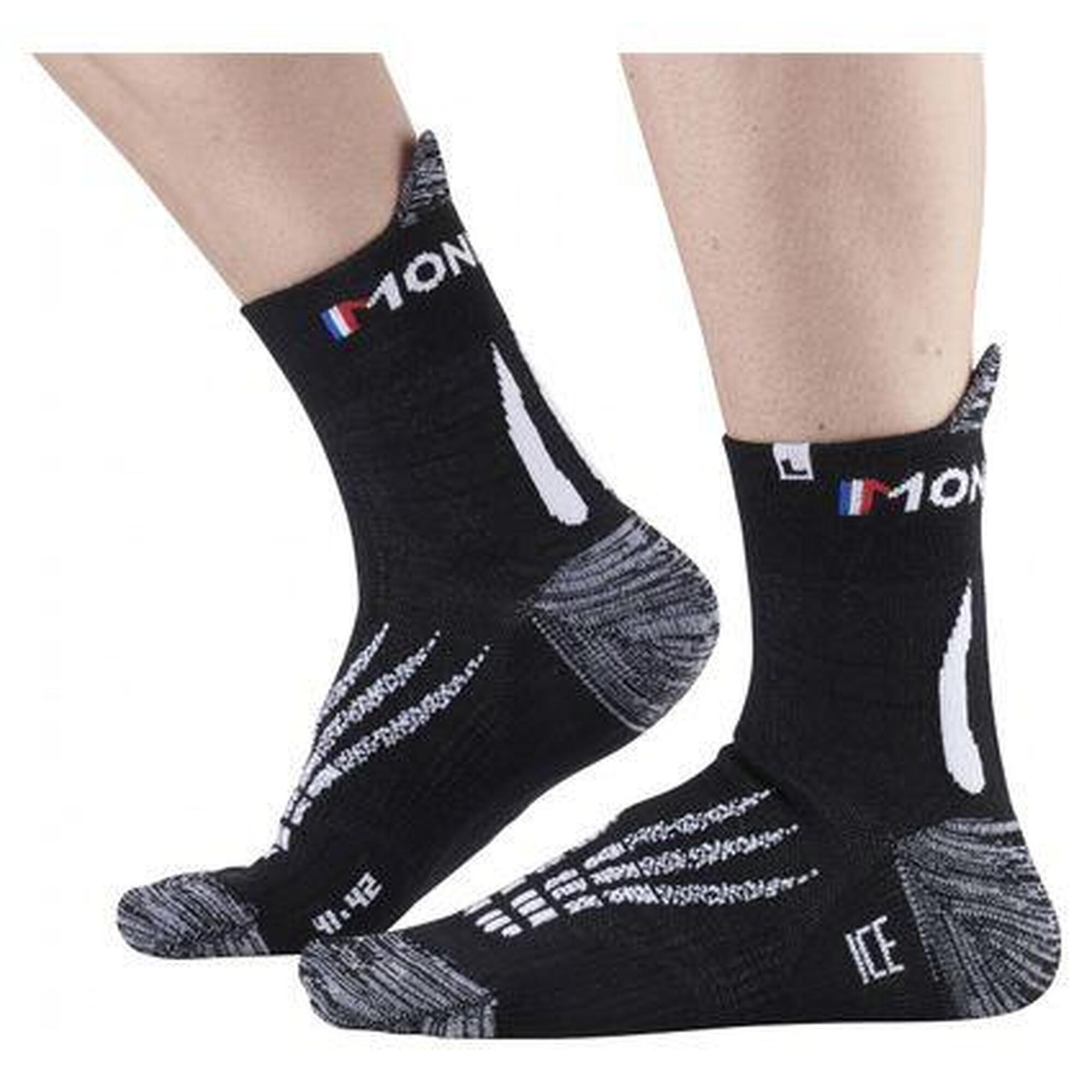 Monnet - Chaussettes De Running Monnet Run Ice Noir - Chaussettes - Blanc|noir - 35/38 - Decathlon