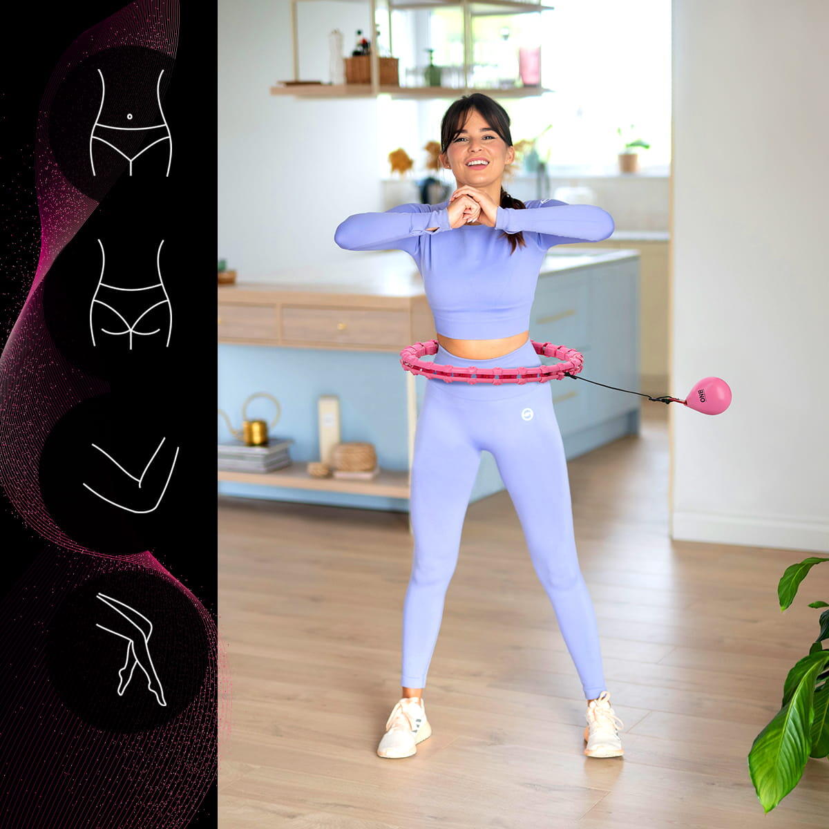 Hula Hop met tabs en gewichten OHA02 One Fitness 4/7