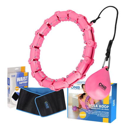 Hula-Hoop-Set OHA02 mit Noppen und Gewichten von One Fitness + Gürtel BR160
