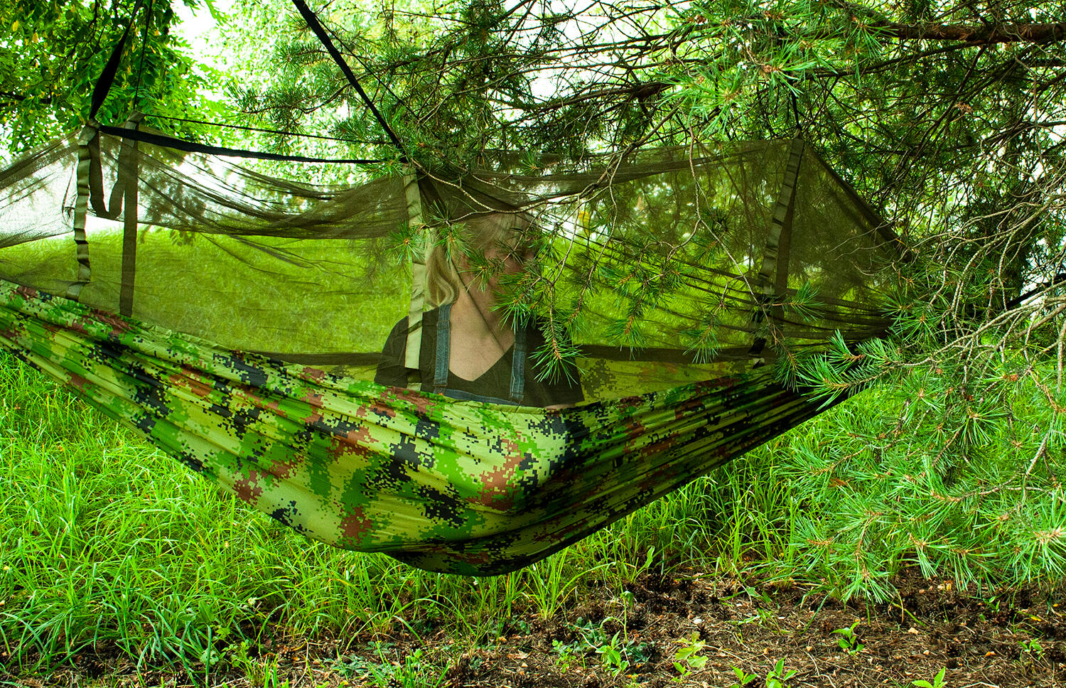 Survivalowy Hamak MALATEC Santiago Army, z moskitierą 260x140cm 4/7