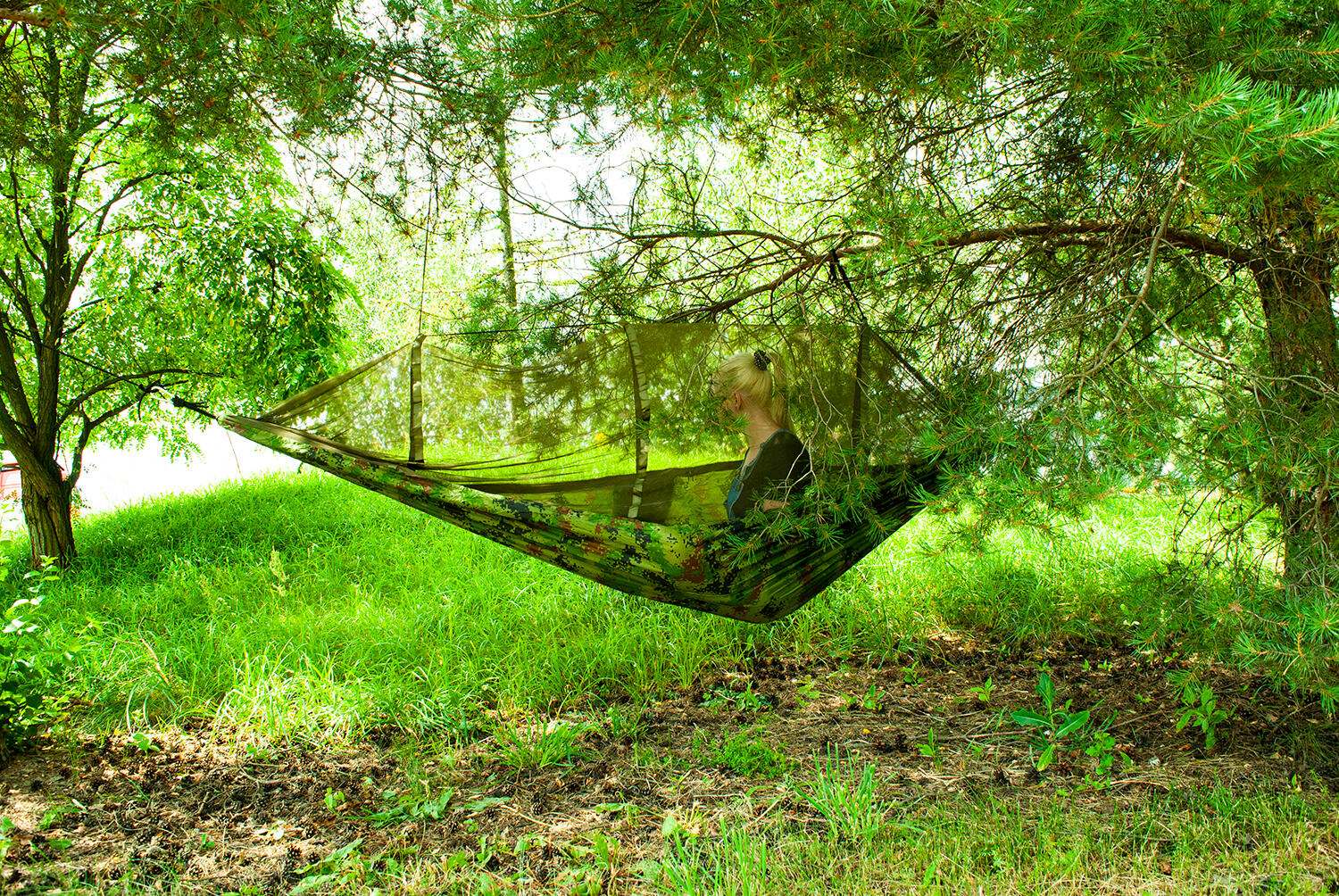 Survivalowy Hamak MALATEC Santiago Army, z moskitierą 260x140cm 5/7