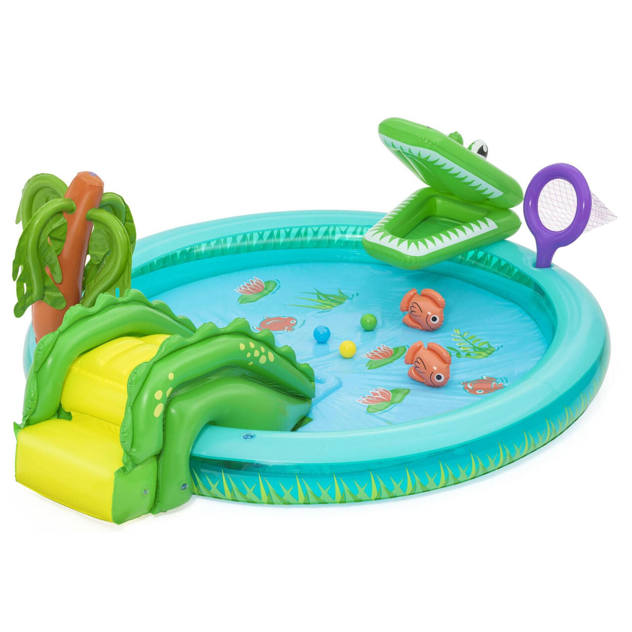 BESTWAY Bestway Crocodile Cove Play Center, Kids Paddling Pool with Slide
