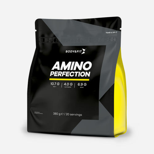 BODY&FIT Amino Perfection (BCAA, EAA en Glutamine) - Raspberry - 380 gram (20 doseringen)