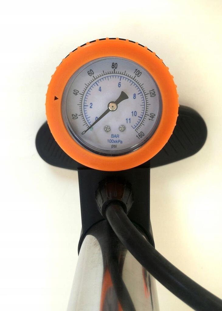 Pompka ręczna do piłek z ciśnieniomierzem 60 cm precyzyjne pompowanie 3/3