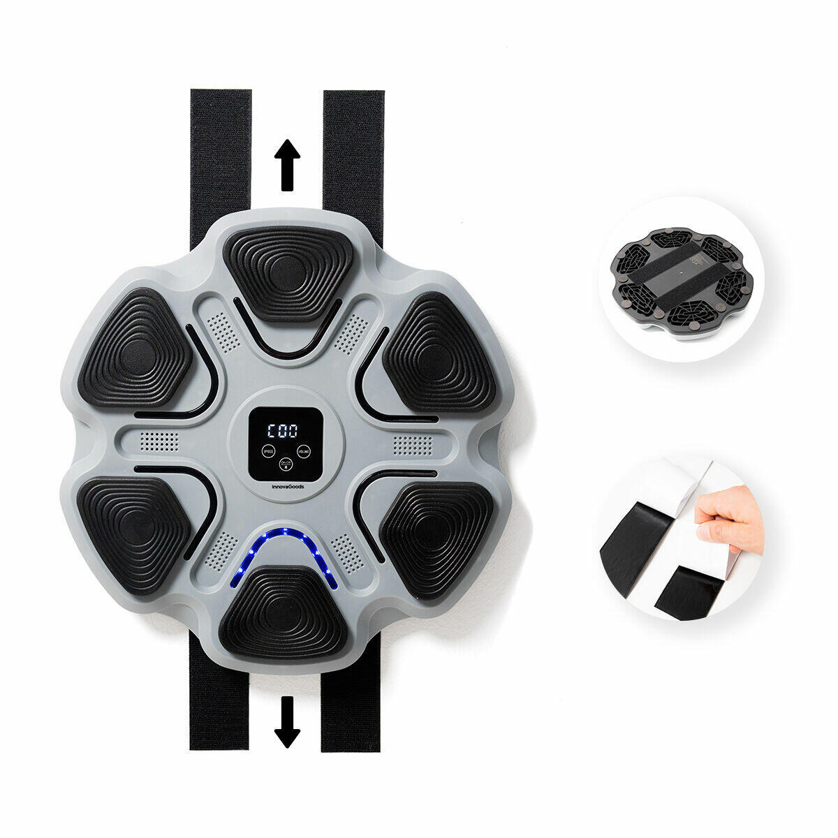 Machine De Boxe Musicale LED – Panneau Interactif Rechargeable, Hauteur Réglable 80-160 Cm, Pour Famille Et Entraînement