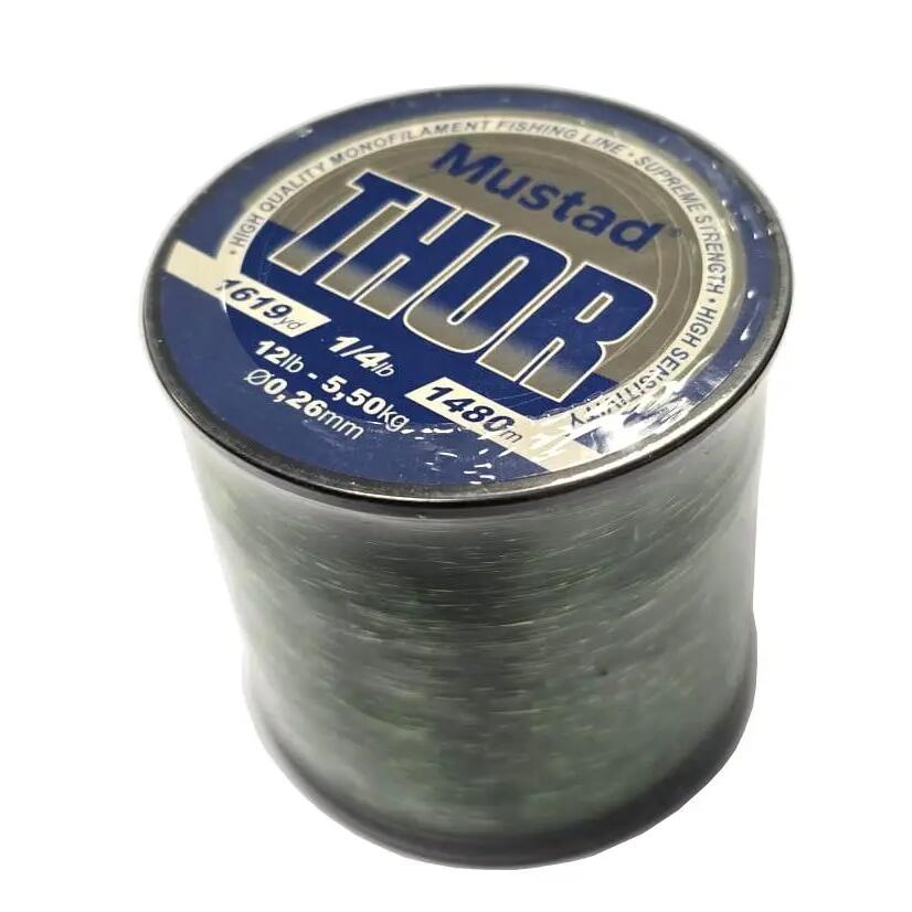 Монотакел Mustad Thor зелен 0.26 мм, 5.4 кг, 1480 м