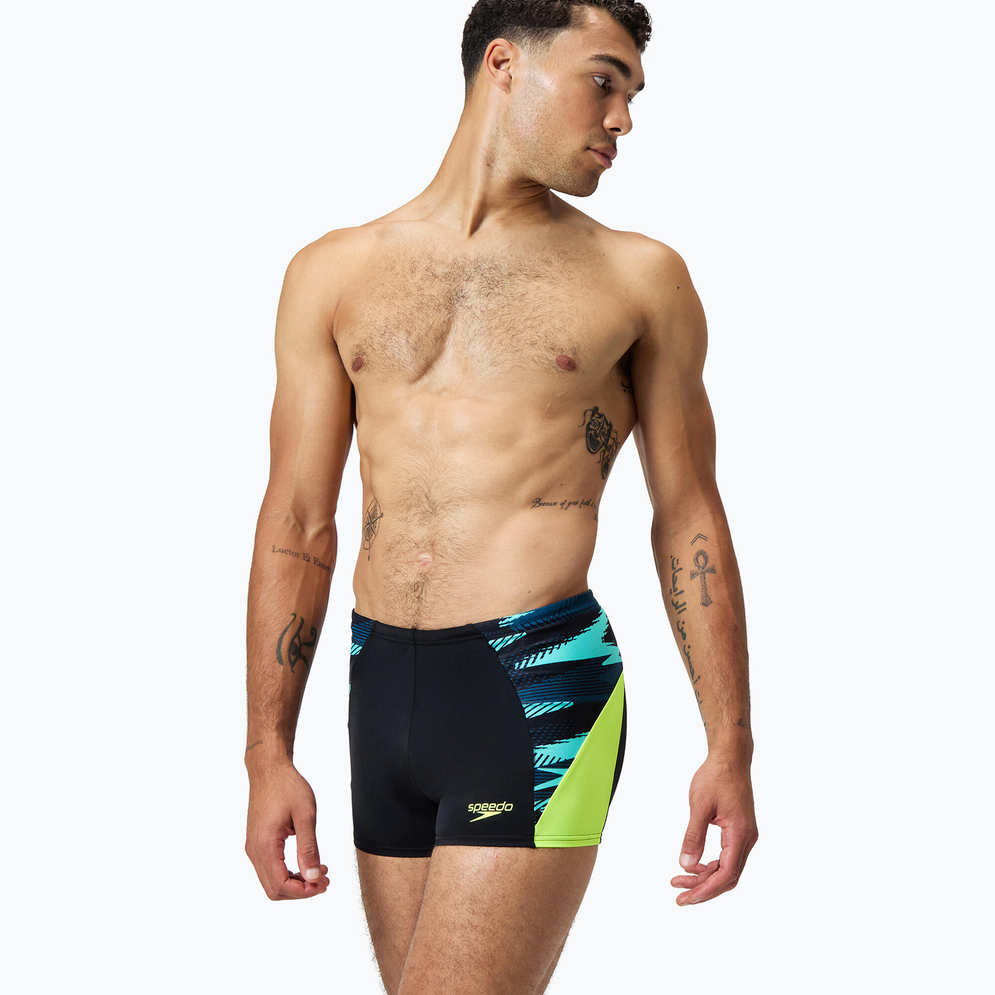 Boxer de natação masculino Speedo Endurance+ MAX Splice Aquashort 3/4