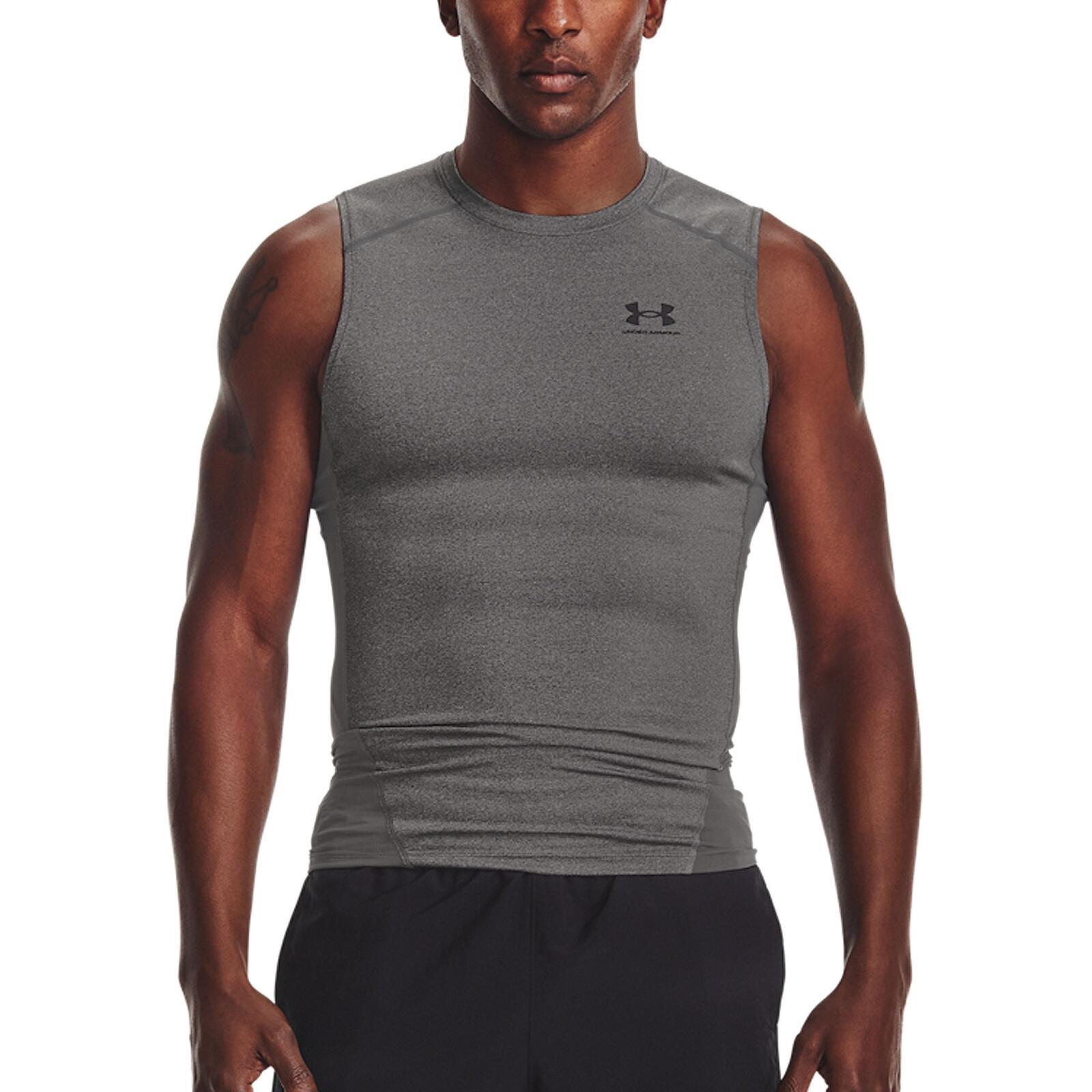 Camiseta Under Armour HeatGear Sleeveless, Gris, Hombre 3/6