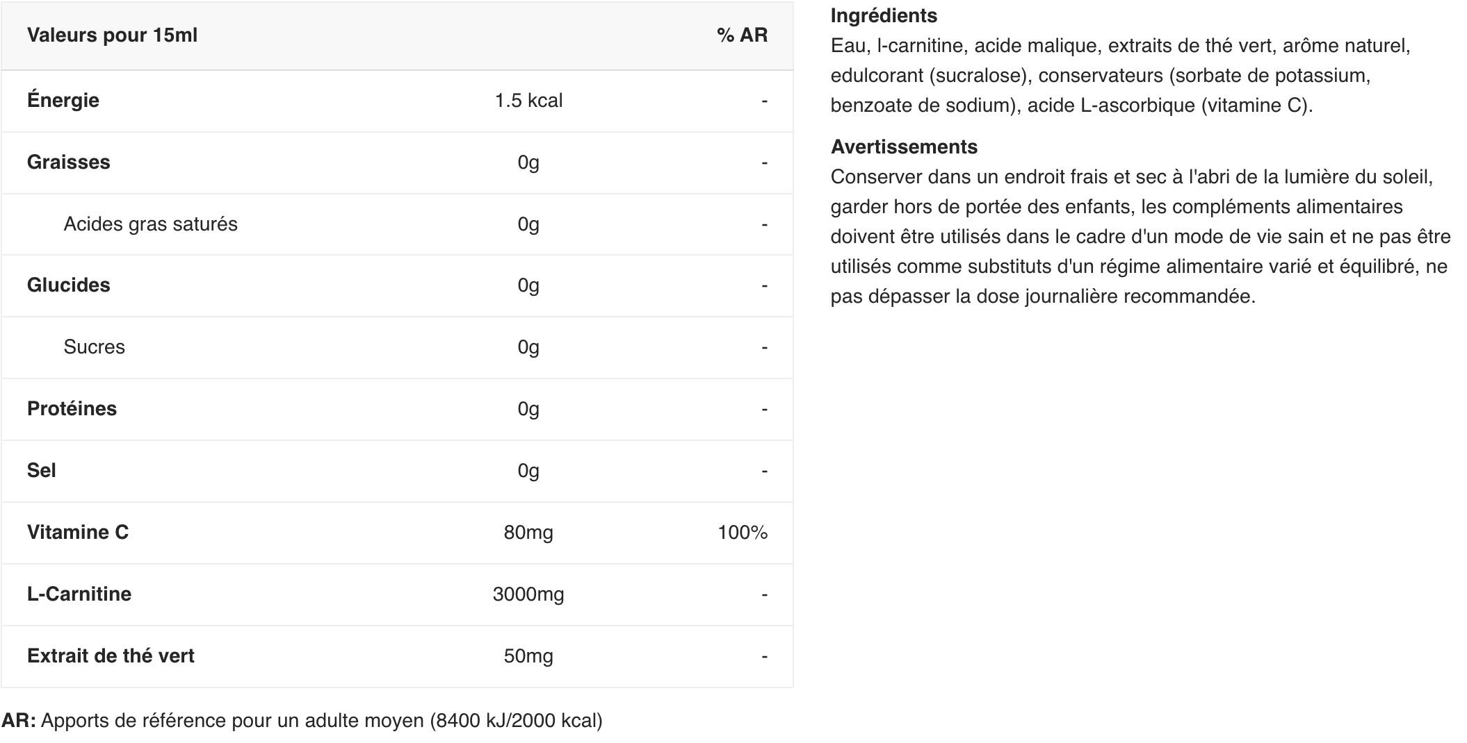L-Carnitine - L-Carnitine Liquid 3000 - Éclats de Fruits 480ml 2/3