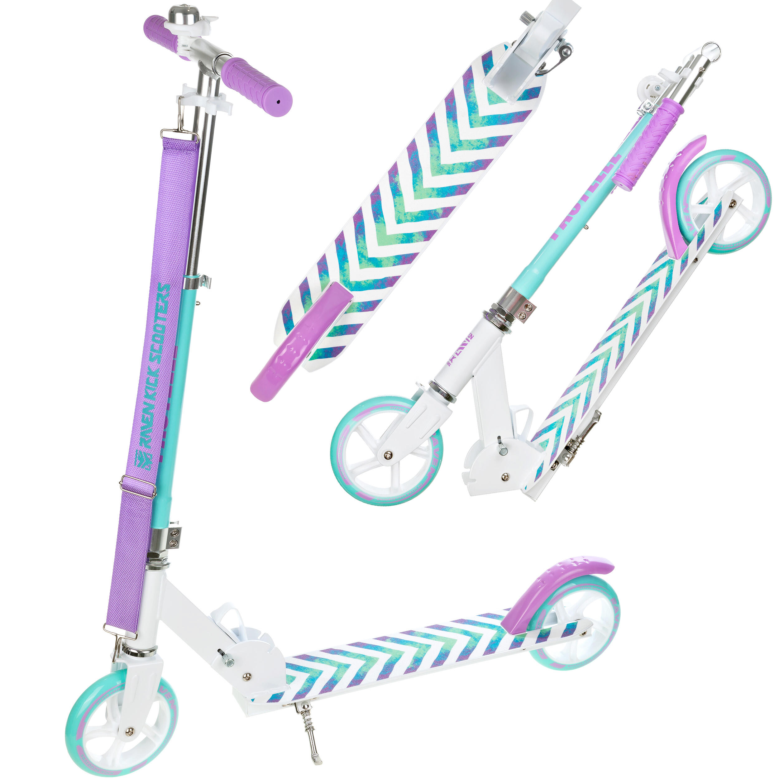 RAVEN Meisjes Vouwstep Pastelle  145mm Wit/Mint met een bel