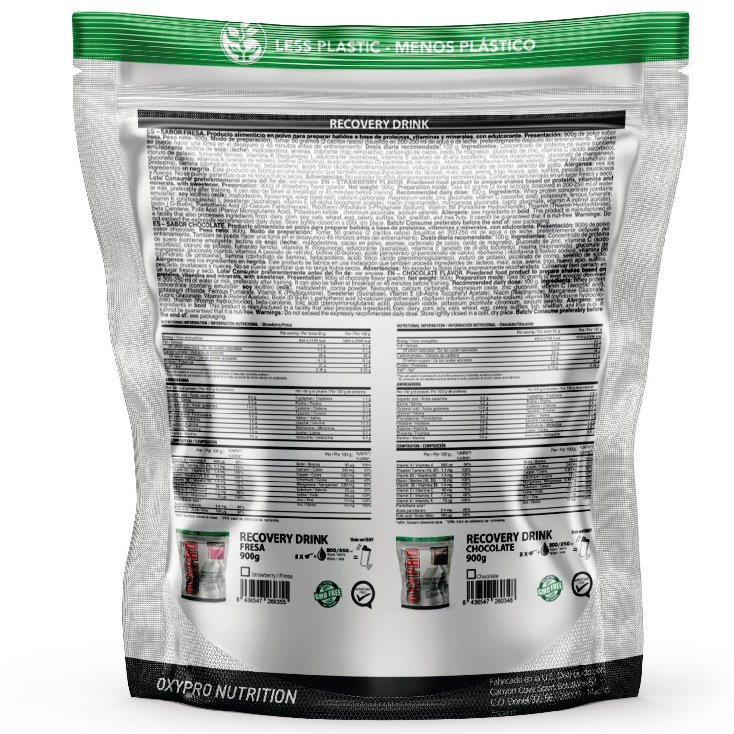 Recuperador muscular (recovery) 900gr  Sabor Fresa 2/2