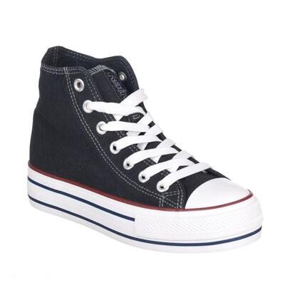 Zapatillas Lona Mujer Refresh Negro
