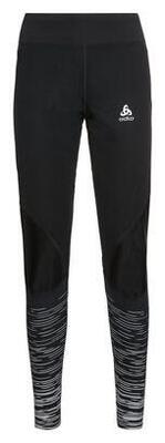 Dames lange panty odlo zeroweight warm reflecterend zwart / wit