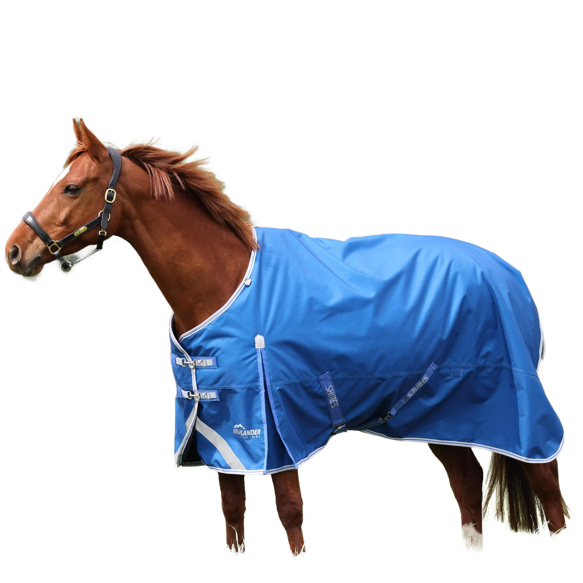 Highlander Original 200 StandardNeck Horse Turnout Rug (Blue) 1/2