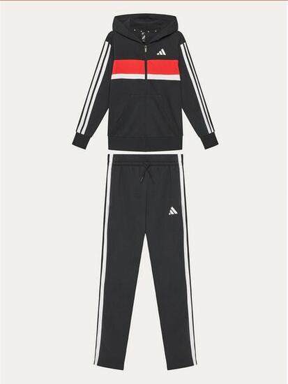Tuta bambino adidas tiberio essentials 3-stripes - nero