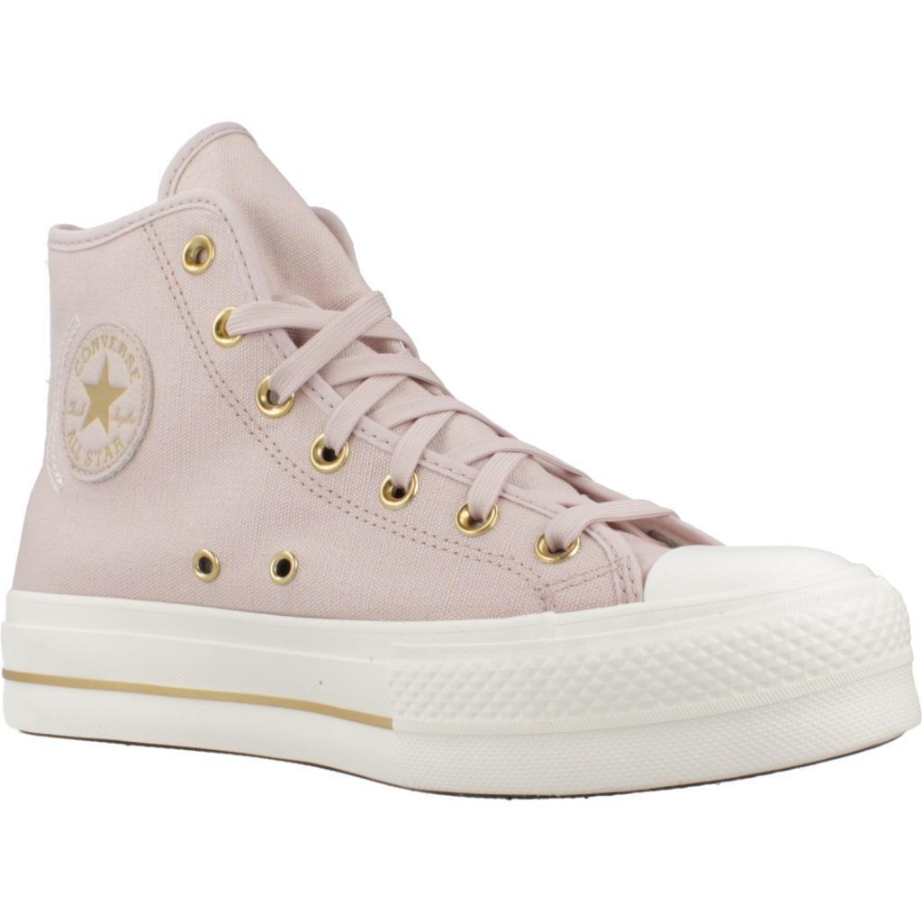 Baskets Converse Modèle Chuck Taylor All Star Lift Hi Flush Couleur Rose 5/5