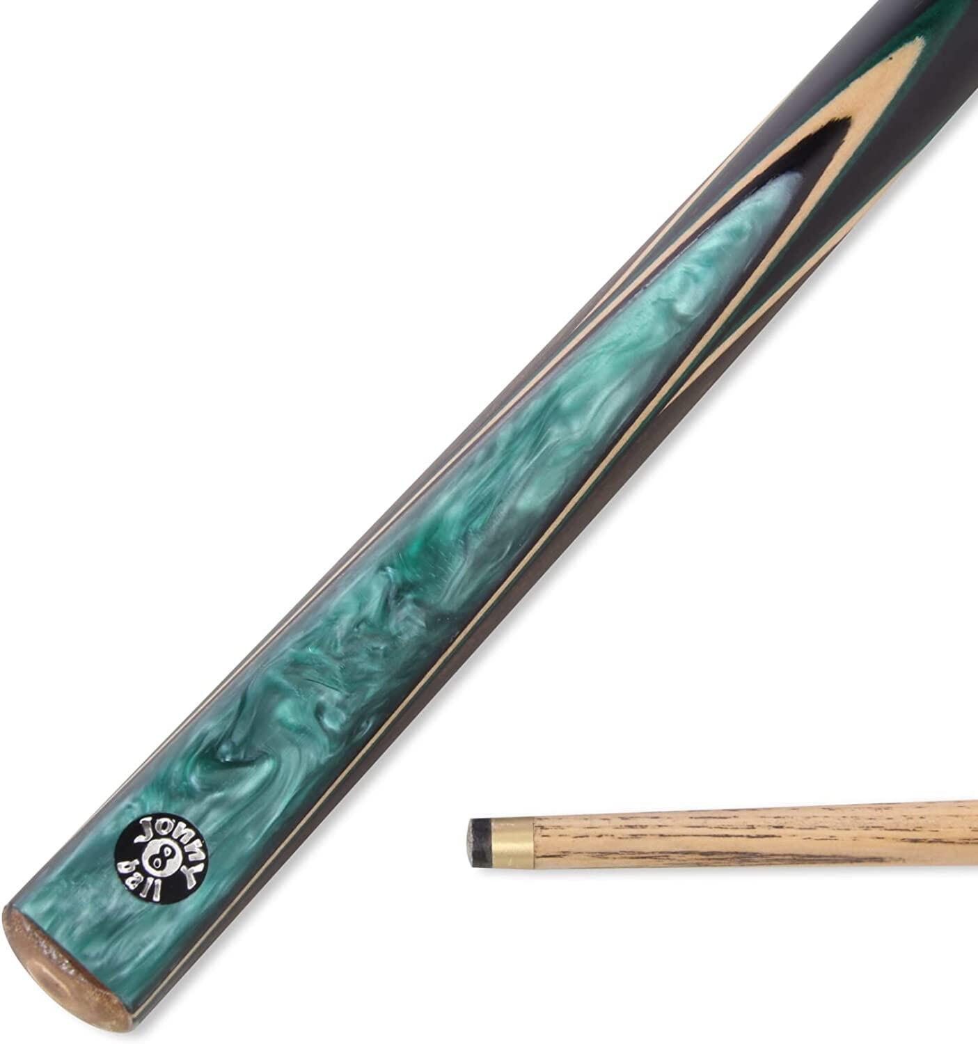 FUNKY CHALK Jonny 8 Ball 2 Piece GREEN MARBLE Hand-Made Snooker/Pool Cue 9mm Tip