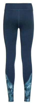Collant Long Femme Odlo Essential Print Bleu 2/4