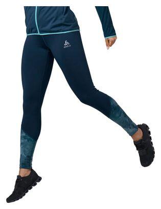 Collant Long Femme Odlo Essential Print Bleu 3/4