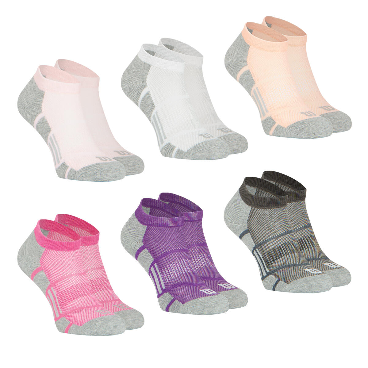 Lot de 6 paires de chaussettes ultra courtes femme Sport 2/4