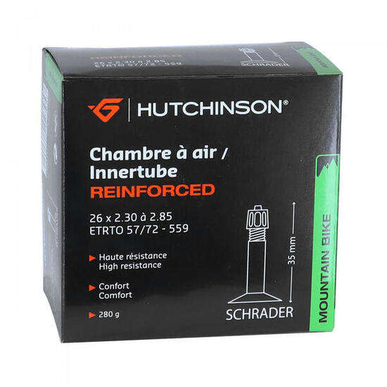 Hutchinson Reinforced butyl tube 26 * 2.30 to 2.85 Schrader Big Valve (each)