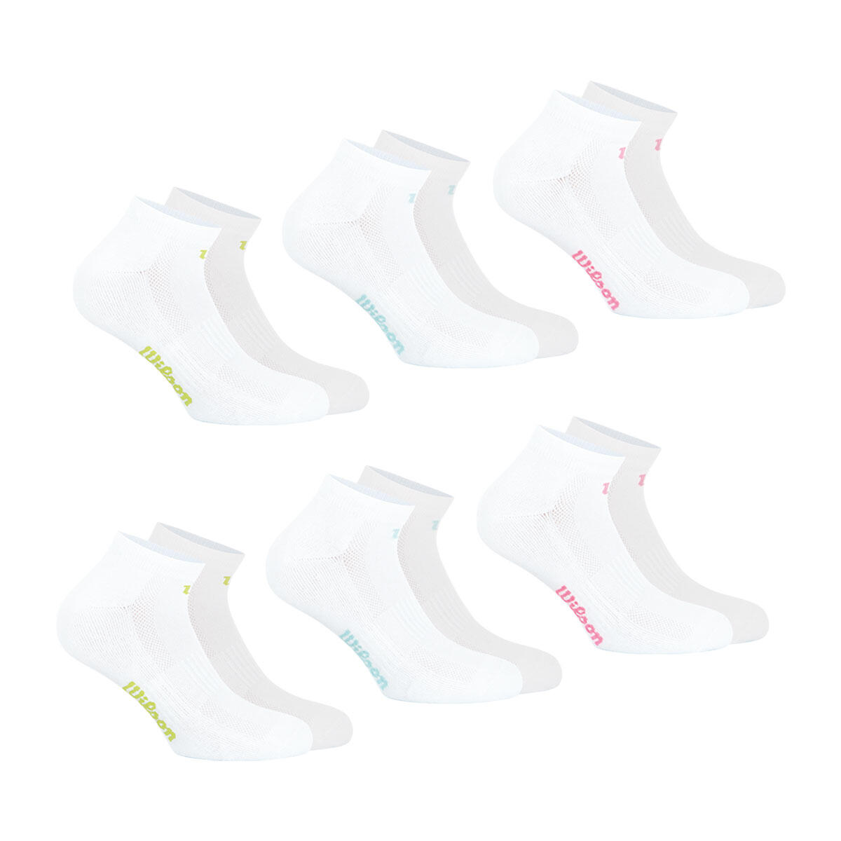 Wilson - Lot De 6 Paires De Chaussettes Basses Femme Essentiel - Chaussettes - Blanc - 39/42 - Decathlon