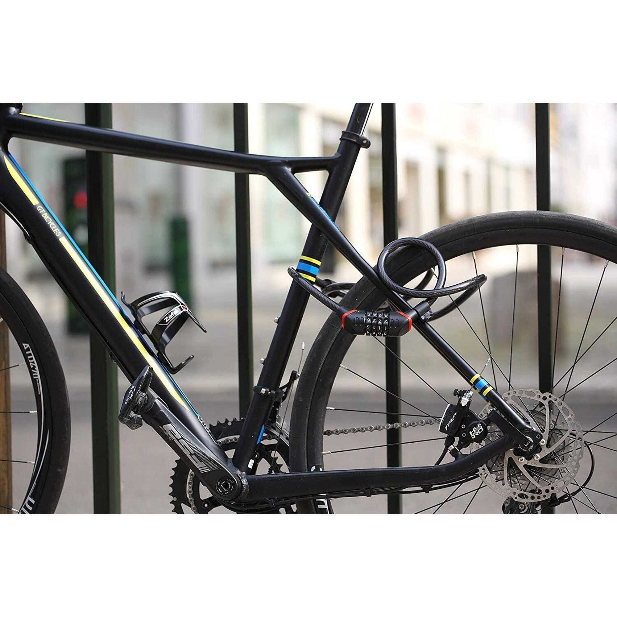 Antivol Vélo Câble Acier 120cm X 11mm Avec Code 5 Chiffres - Pour Vélo, Scooter, Moto, Portail