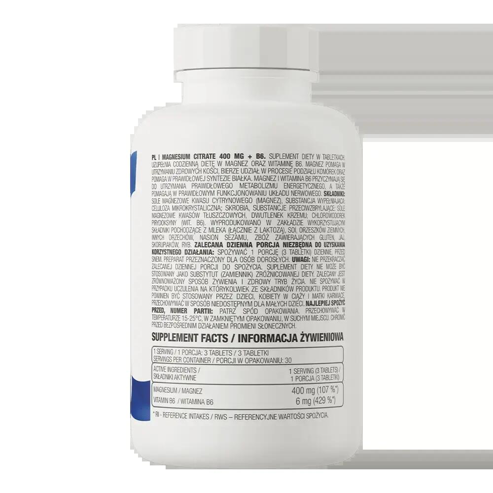 OstroVit Cytrynian Magnezu 400 mg + B6 90 tabletek 3/3