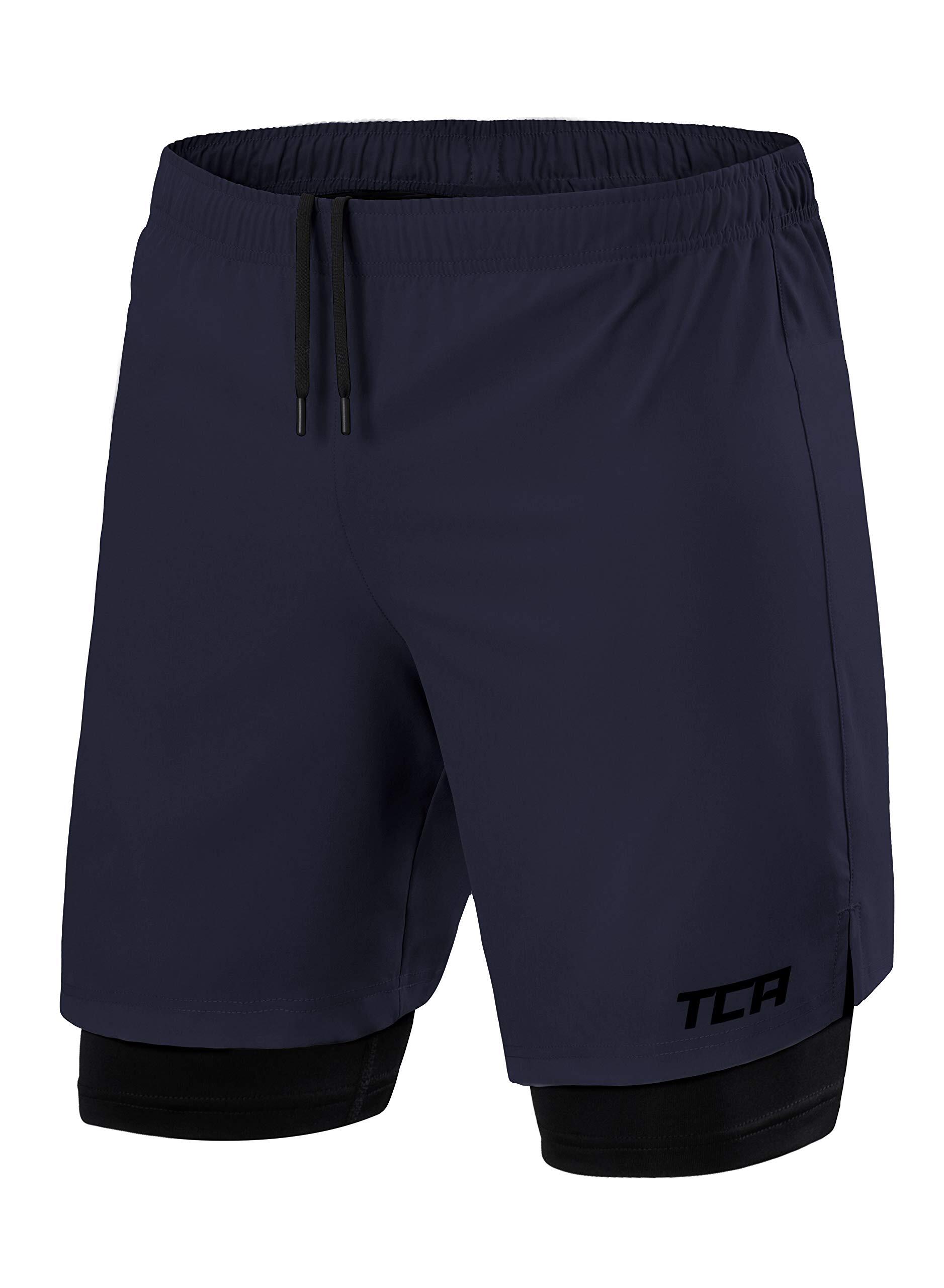 TCA Heren Ultra 2-in-1 Hardloopshorts met Sleutelzak