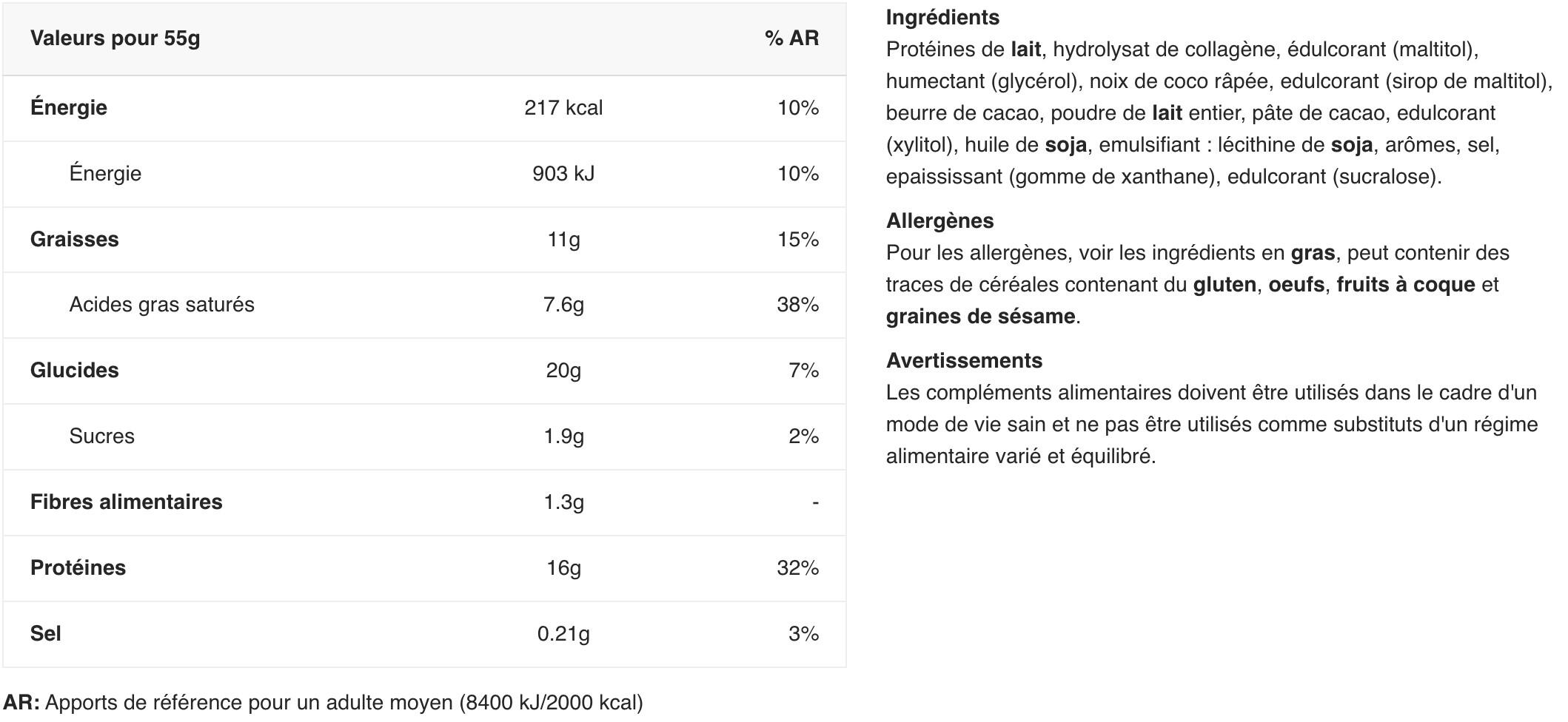 Eiwitrepen - Zachte Eiwitreep (12x55g) - Kokosnoot Chocolade 2/2