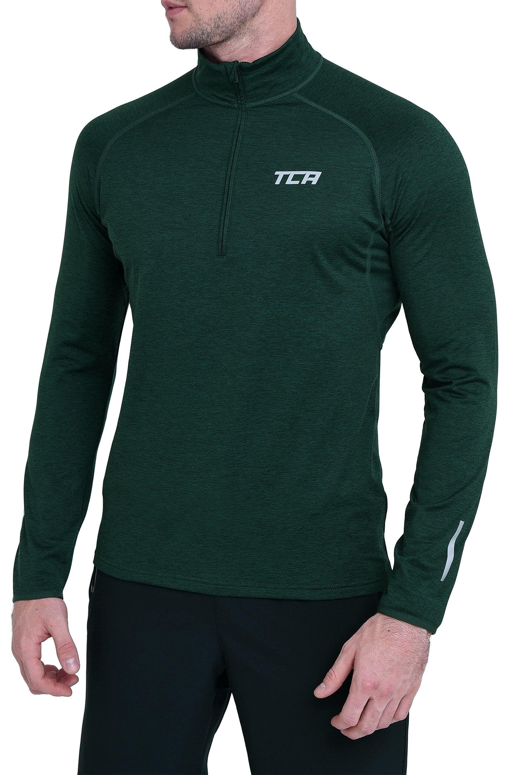 TCA Men's Winter Run Half Zip Top - Woodland